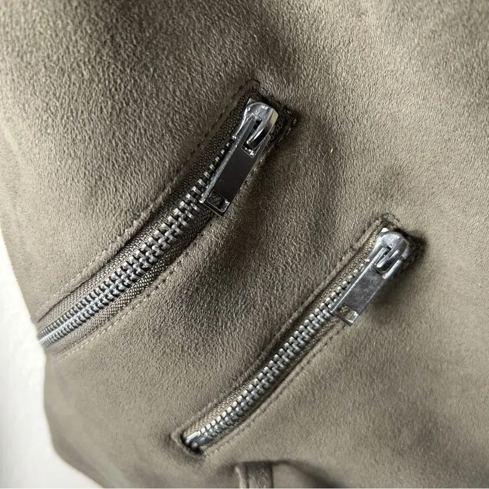 Bar III Olive Green Biker Jacket - Picture 4 of 7